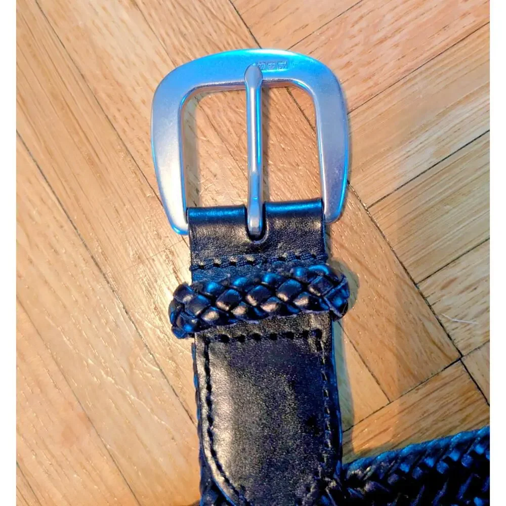 Polo Ralph Lauren Braided Leather Black Mens Heritage Belt